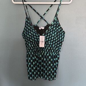 Suzy Shier Teal and Black Camisole
